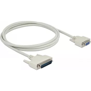 Serielles Kabel DELOCK 85524, D-Sub 25-pol auf D-Sub 9-pol, 2 m, beige