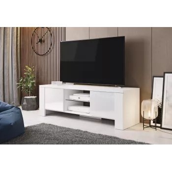 Cama TV-Ständer WEST 42/130/42 weiß/weiß glänzend