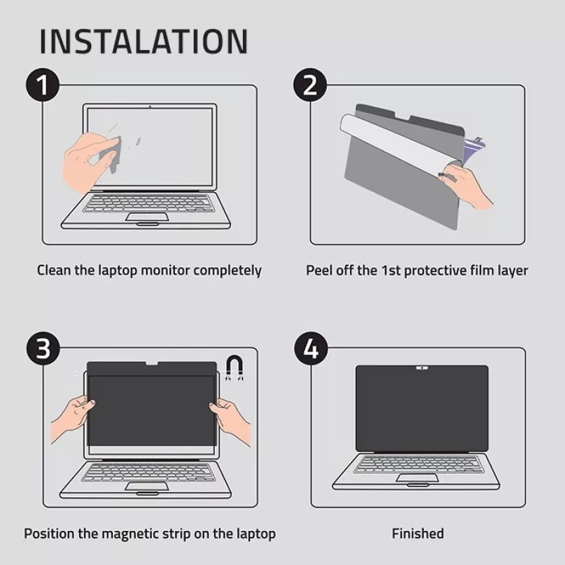 Qoltec Filtro Privacy GDPR per MacBook Air 13 6 Magnetico Protezione Occhi (13.60, 16:9), Pellicola Protettiva per Notebook