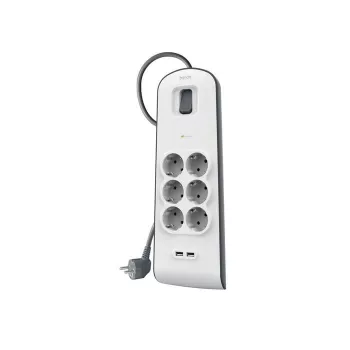 Steckdosenleiste Belkin BSV604VF2M-V2 — 6 Steckdosen, 2× USB-A, 2 m Kabel