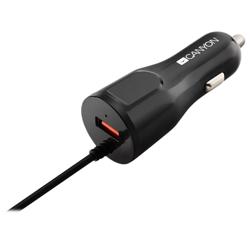 CANYON Kfz-Ladegerät C-033 2,4A/USB-A integrierter Lightning-Anschluss Schwarz