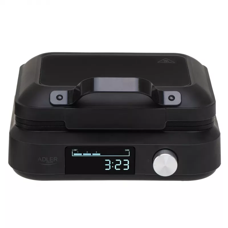 Waffeleisen Adler AD 3087 — elektrisches belgisches Waffeleisen, 2200 W, 2 rechteckige Platten 9×17 cm, schwarz