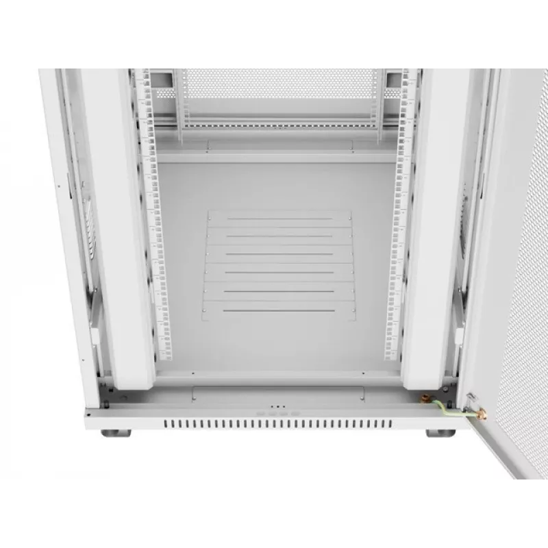 BODENSTEHENDER RACK-SCHRANK 19 27U 800X1000 GRAU PERFORIERTE LCD-TÜR LANBERG (flach PACK)