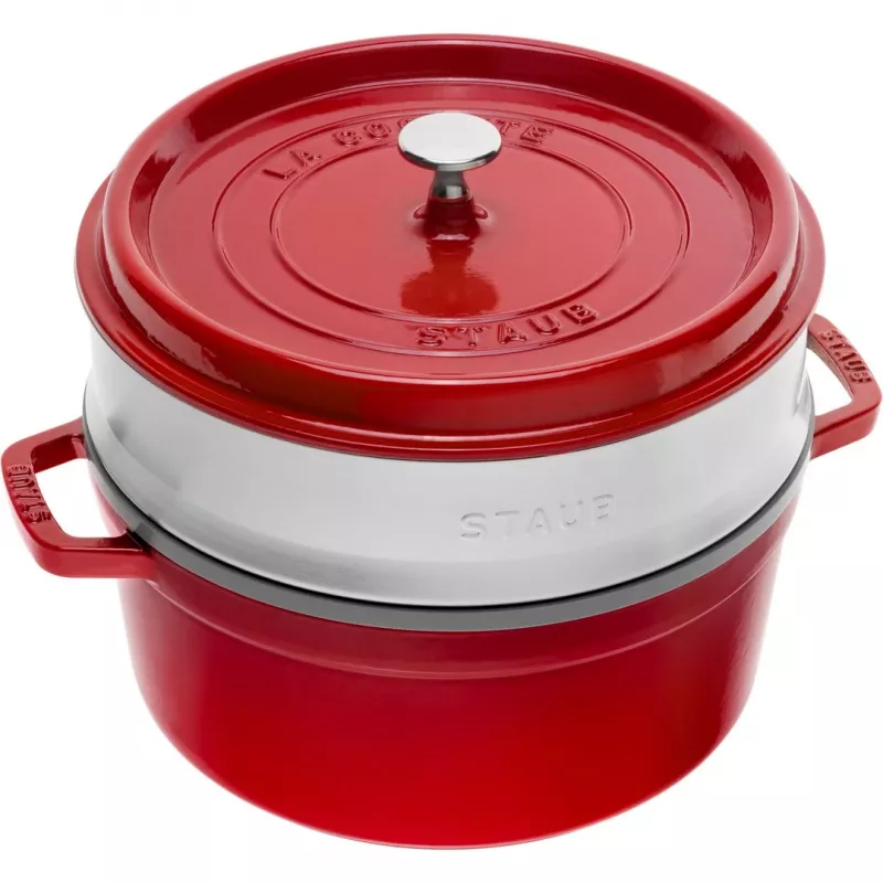 STAUB LA COCOTTE Runder Gusseisentopf mit 3,8 l Fassungsvermögen, rot