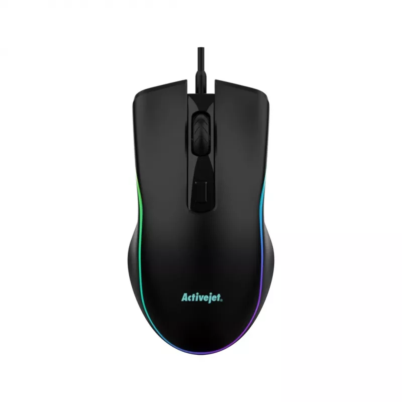 Kabelgebundene beheizte Gaming-Maus ActiveJet AMY-W390 — beidhändig, optisch 2000 DPI, USB Typ-A, 4 Tasten, schwarz