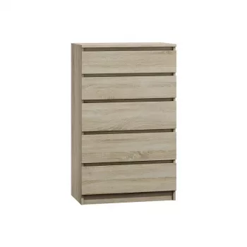 Kommode top e shop M5 SONOMA — 5 Schubladen, Eichenfinish, 700×400×1120 mm, Spanplatte