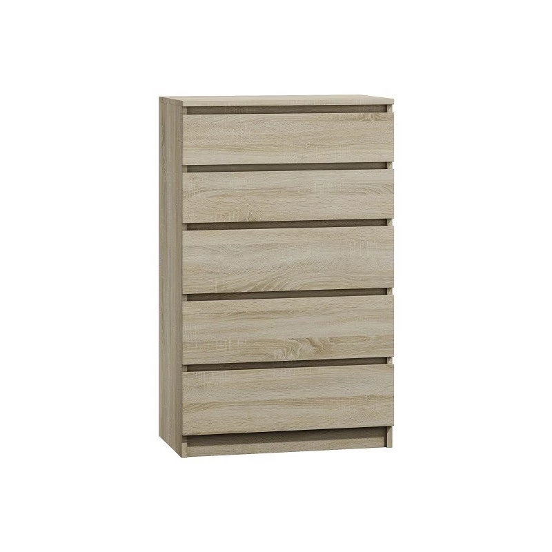 Kommode top e shop M5 SONOMA — 5 Schubladen, Eichenfinish, 700×400×1120 mm, Spanplatte