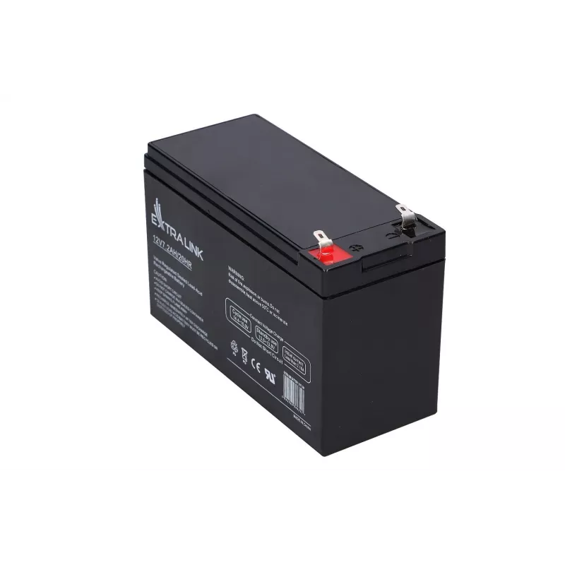 UPS-Batterie Extralink AGM 12V 7,2Ah (7Ah) verschlossene Blei-Säure VRLA, wartungsfrei, schwarz