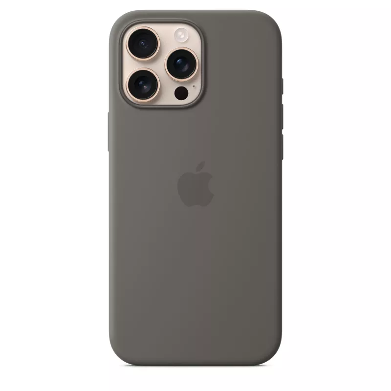 Silicone Case mit MagSafe für iPhone 16 Pro Max - Steingrau