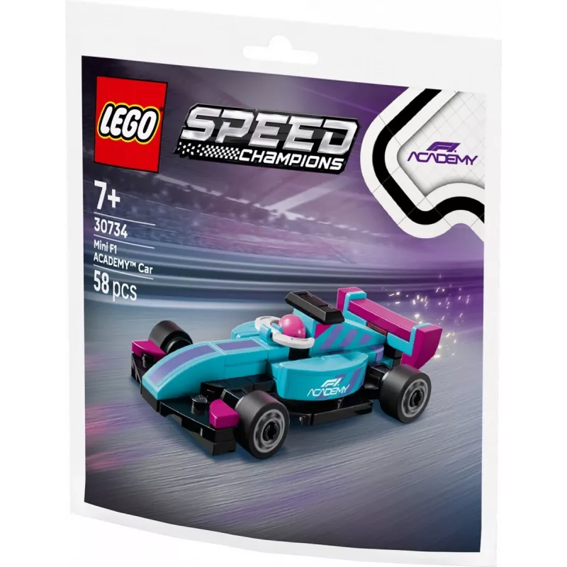 30734 Speed Champions F1 ACADEMY Mini-Auto, Konstruktionsspielzeug Polybag