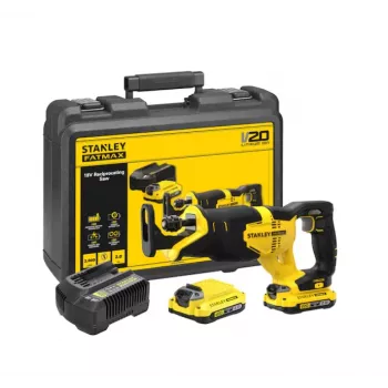 Säbelsäge STANLEY 20V Max mit 2 x 2,0Ah Akkus und Tragekoffer