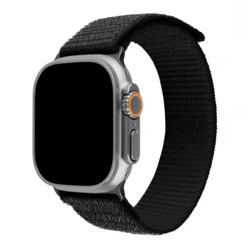 Ersatz-Nylon-Armband FIXED Sporty Strap Fixed FIXNST2-1029-BK für Apple Watch Ultra 49mm, schwarz, 160–210 mm Länge