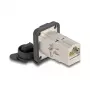 DeLOCK 67061 D-Typ RJ45 Cat.6A STP Einbaudose mit Schutzkappe, IP66