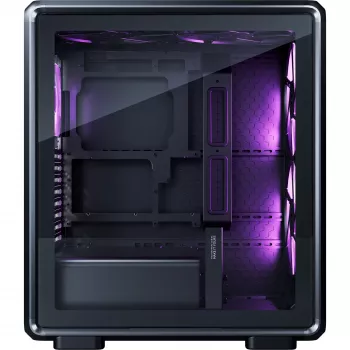 PC-Gehäuse Cooler Master MasterFrame 500 Mesh Midi Tower – Schwarz mit transparenter Seite, unterstützt ATX/EATX, 2x200 mm vorne, 1x120 mm hinten