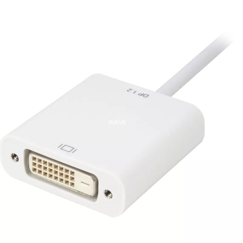 DisplayPort-auf-DVI-Adapterkabel Sharkoon 0,15 m weiß — DisplayPort 1.2 auf DVI