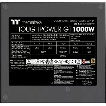 Netzteil Thermaltake Toughpower GT 1000W 24-pin ATX Schwarz