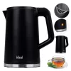 IDEAL Wasserkocher 1,7 l, Stahlgehäuse, Leistung 1500 W, schwarz