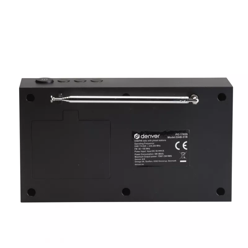 Radio DENVER DAB-51B — kompaktes DAB+/FM/AM-Digitalradio, schwarz