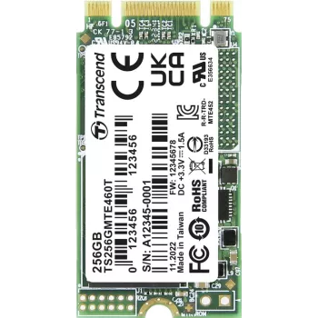 Transcend MTE460T 256 GB Intern M.2 PCIe NVMe SSD 2242 PCIe NVMe 3.0 x2 Retail TS256GMTE460T (TS256GMTE460T)