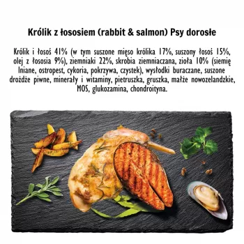 PAKA ZWIERZAKA Kaninchen mit Lachs M - Trockenfutter für Hunde - 9 kg