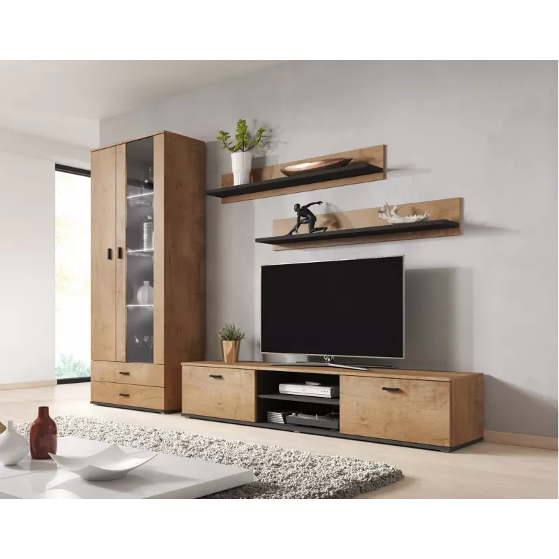 Cama set of two shelves 125cm SOHO lefkas oak/Schwarz