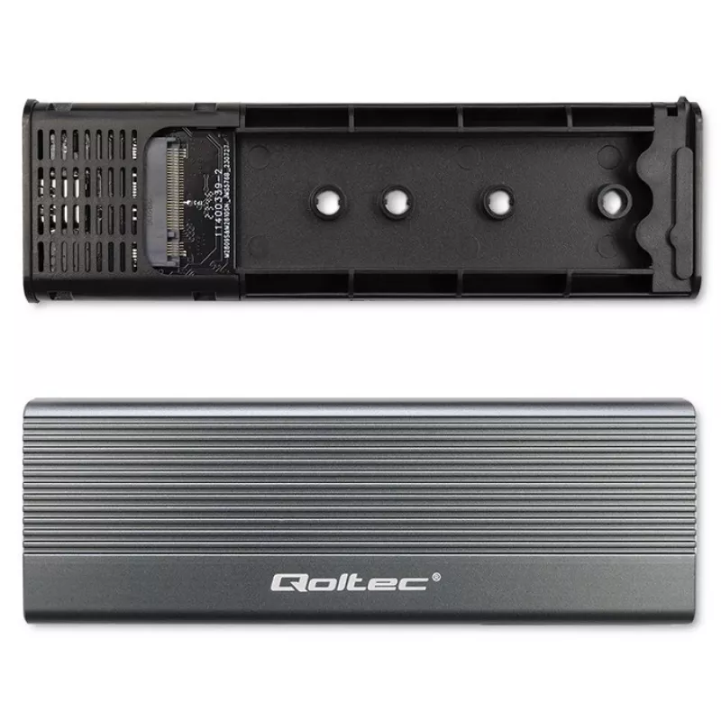 Qoltec Gehäuse für M.2-SATA-(NGFF)-SSD, USB-C