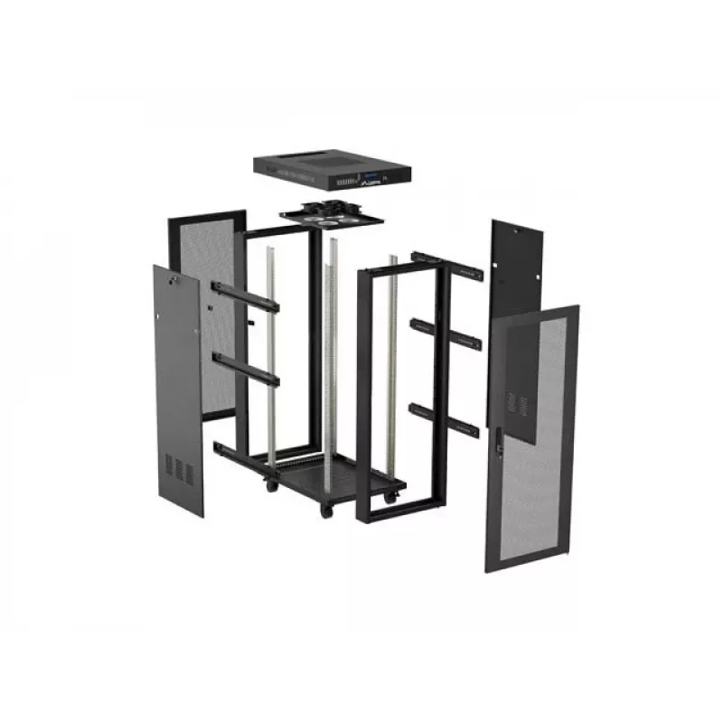 Freistehendes Rack-Gehäuse LANBERG FF01-6824-23BL 24U 600×800 mm IP20 Schwarz