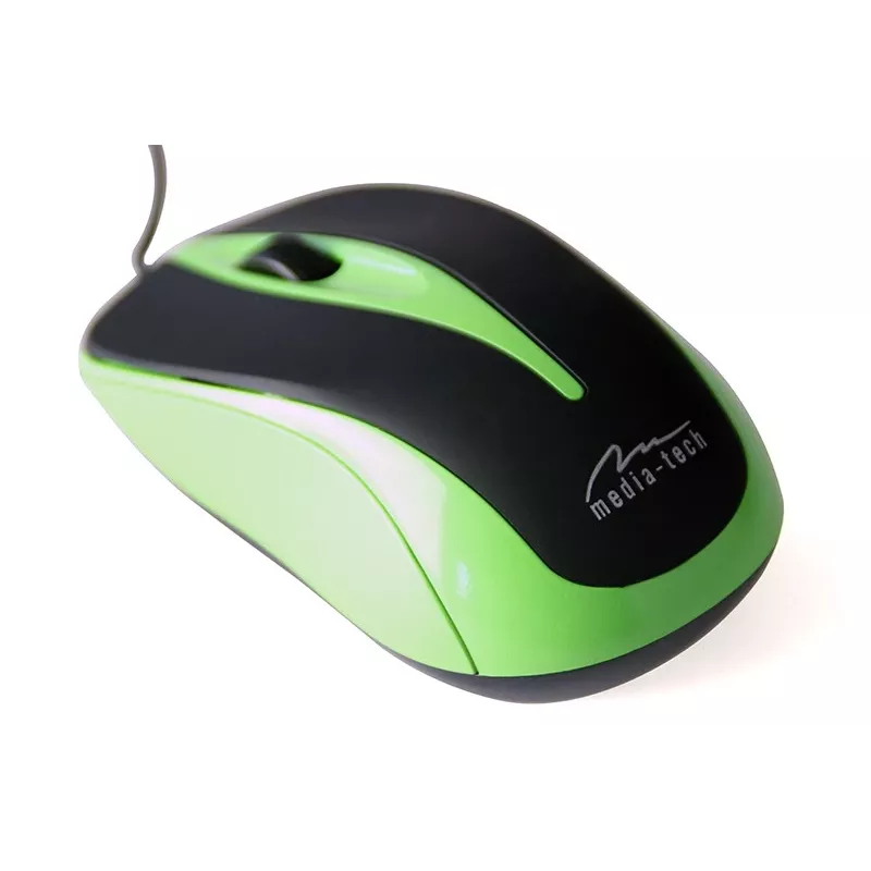 Wired Optical Maus 800dpi Schwarz & green MT1091G