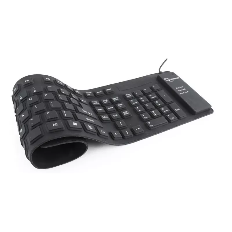 Silikon-Tastatur USB+PS/2 schwarz