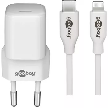 Apple Lightning / USB-C PD Ladeset 30 Watt, Ladegerät Weiß, 1 Meter Kabel, PD