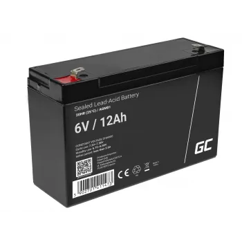 Versiegelte Blei-Säure (VRLA) AGM-Batterie Grün Cell 6V 12Ah, 94×151×50 mm, 1,65 kg