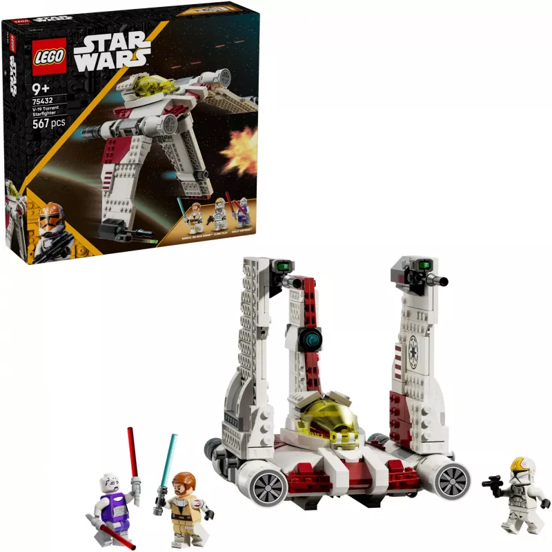LEGO Star Wars V-19 Torrent Fighter 75432 Bauset — 567 Teile, 3 Minifiguren, Ausstellungs- und Spielmodell