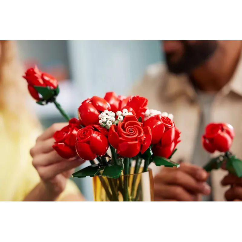 LEGO Icons Blumenstrauß aus Rosen Künstliche Blumen Set für Erwachsene Botanische Sammlung Wohnaccessoires Valentinstag Geschenk für Frauen