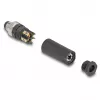 DeLOCK M8 Steckverbinder A-kodiert 4-polig Stift Schraubanschluss Schwarz
