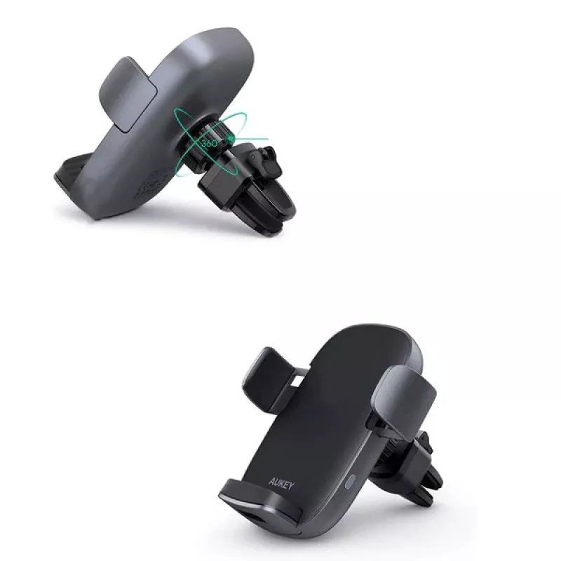 Kabellose Ladehalterung fürs Auto Aukey HD-C52 — Qi-kompatible Autohalterung mit verstellbarem Winkel und kabelloser Ladefunktion