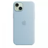 Silikonhülle Apple iPhone 15 Plus Hellblau MagSafe