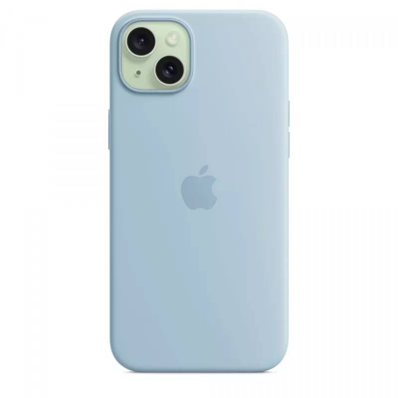 Silikonhülle Apple iPhone 15 Plus Hellblau MagSafe