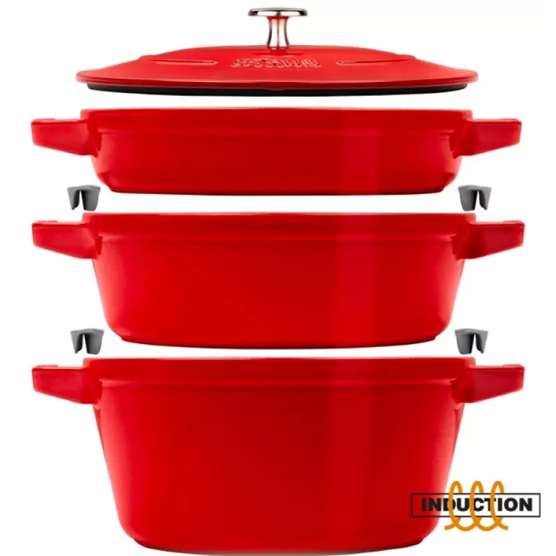 Staub La Cocotte Runder Gusseisen-Schmortopf – 3-TEILIGES SET