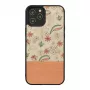 Schutzhülle Man and Wood für iPhone 12 / 12 Pro – rosa Blume auf Schwarz