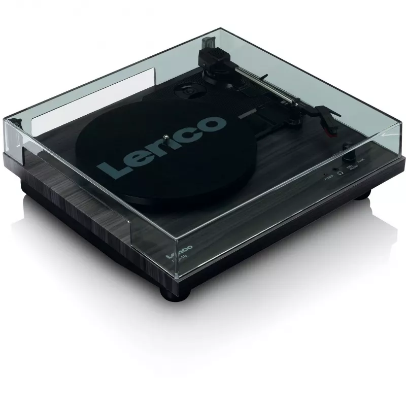 Belt-Drive-Audio-Plattenspieler Lenco LS-10 Schwarz mit integrierten Lautsprechern, 33/45 U/min, Cinch-Ausgang, Kopfhöreranschluss