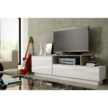 Cama TV-Schrank SIGMA 3 180 weiß/weiß glänzend + Sonoma-Eiche