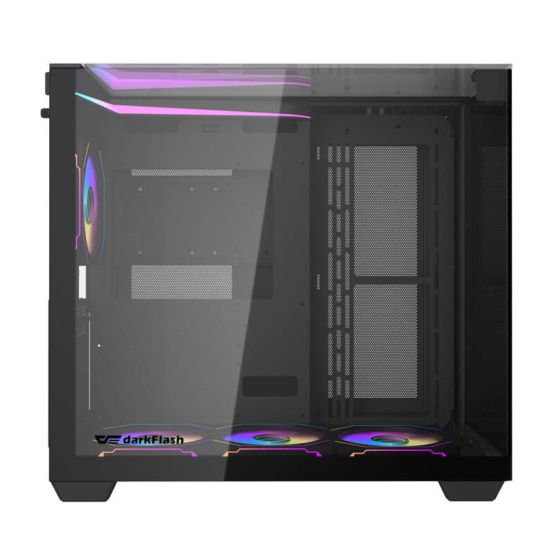 Darkflash TH285 Computergehäuse (schwarz) + 4 Lüfter