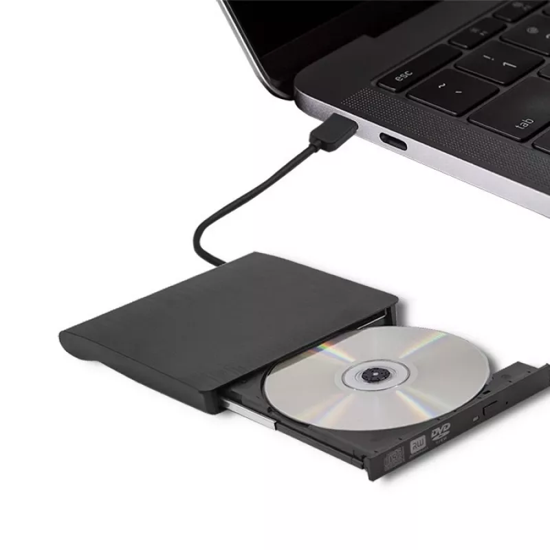 Externes DVD‑RW-Laufwerk QOLTEC 51857 — USB 3.0, SATA-Schnittstelle, DVD±R 8x, DVD±RW 4x, DVD‑RAM 5x, CD 24x, schwarz