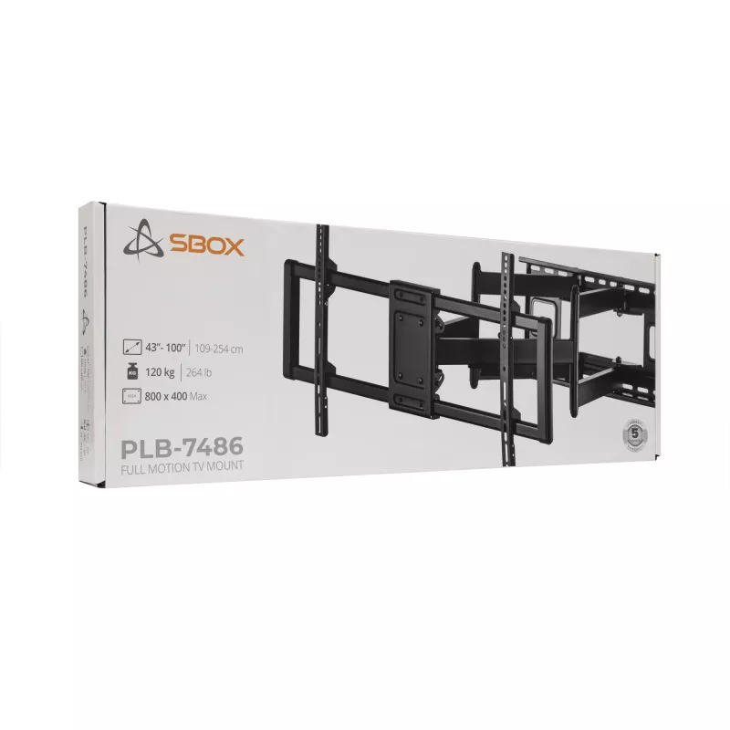 Wandhalterung SBOX PLB-7486 für Displays 43–100 kg, Platte 800×400 mm