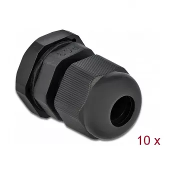 Kabelverschraubung DeLOCK 60194 Schwarz Kunststoff 10 Stück