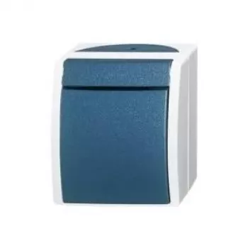 Busch-Jaeger Kreuzschalter Ocean Aufputz Blau-Grün 2601/7 W-53 (2601/7 W-53)