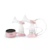 Elektrische Milchpumpe neno Bella Twin – elektronisch, 150 ml Flaschen, 6 Stimulations- / 9 Saugstufen, USB Li‑Ionen‑Akku, rosa/transparent
