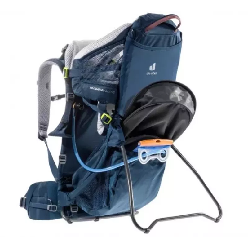 Baby-Trage-Rucksack DEUTER Kid Comfort Active — blau, Polyamid, bis 22 kg, Sonnenverdeck, Fußstütze, VariQuick, Lite Air