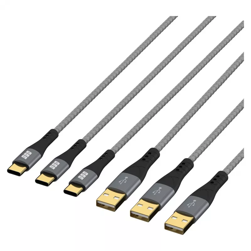 EFB Elektronik USB-A auf USB-C Kabelset 60W QC 3A 3x2m - Digital/Daten (USB-AC-00008)