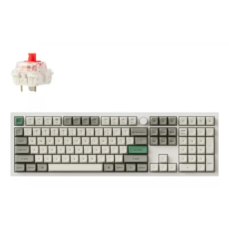 Mechanische Full-Size-Tastatur Keychron Q6 Max – Rote Schalter, weißes Gehäuse